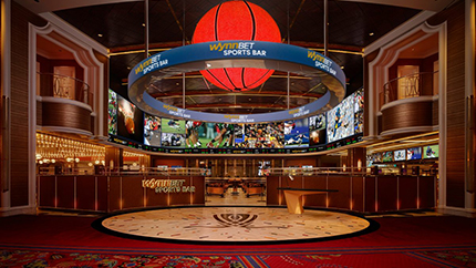 WynnBet-Sports-Bar-430x242jpg.webp LED video wall located in the WynnBET Sports Bar at Encore Boston Harbor